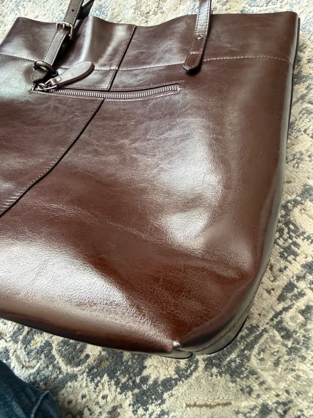 SZONE Leather Tote - Chocolate Brown - Picture 9 of 14